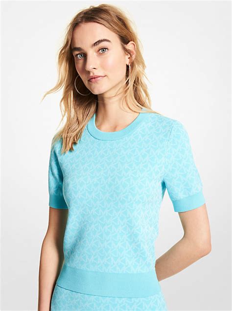 michael kors textured jacquard short sleeve tee